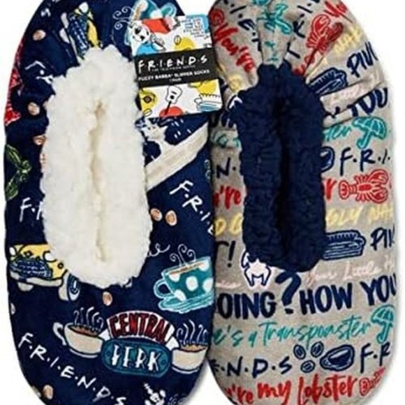 FRIENDS TV Show - Fuzzy Babba Women's Slippers, 2-Pack; One Size (7-9.5)… - Picture 1 of 3